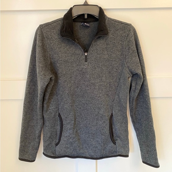 Charles River Apparel Jackets & Blazers - Charles River Women's Quarter Zip Sweater Fleece Pullover Size Medium Gray/Black